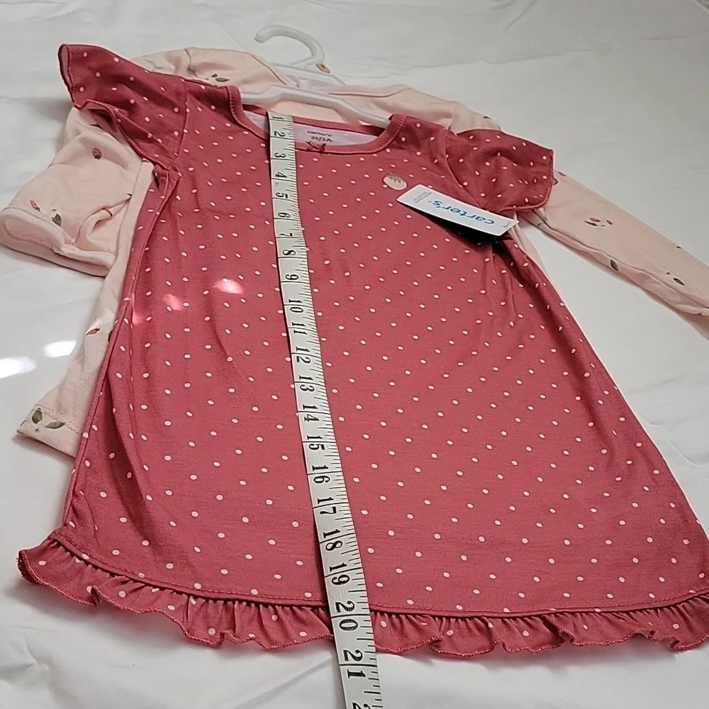 NEW Carter's Multicolor Nightgown Set 2 pieces. Sleepwear for girls. SIZE 2T. - Picture 9 of 13